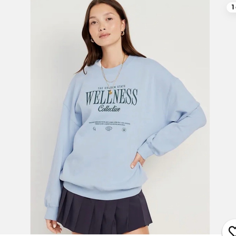 Old Navy SoComfy Oversized Wellness Collective Logo Sweatshirt in Blue
